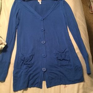 Blue button up cardigan